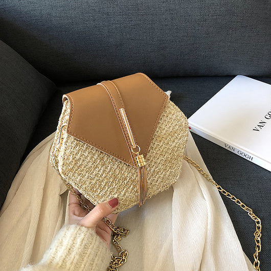 Bolsa Playera de Paja Tejida para Mujer - Image 5