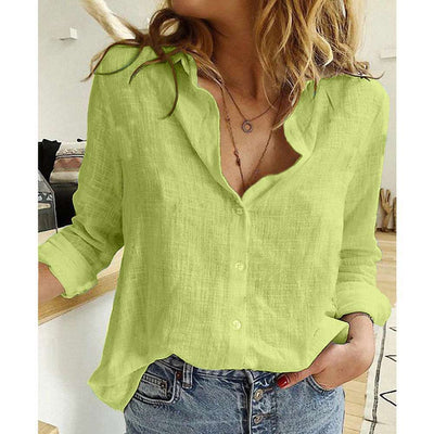 Blusa de Algodón Slub Elegante y Transpirable para Mujer - Image 4