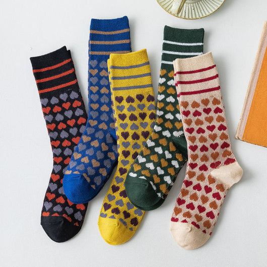 Calcetines Largos Estilo Británico Mori Harajuku - Diseño Complejo Hong Kong Taiwan