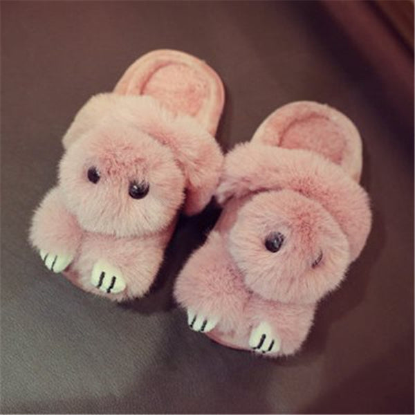 Pantuflas Invierno Niñas Conejo Rex - Zapatillas Casa Cálidas y Adorables