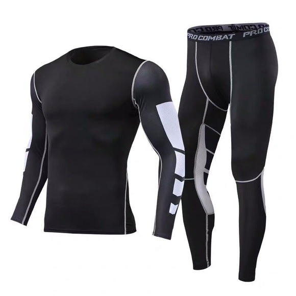 Conjunto Deportivo Térmico de Dos Piezas con Manga Larga para Hombre