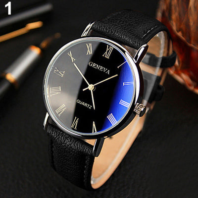 Reloj de Negocios Azul Hombre Cuarzo Estilo Romano - Image 10