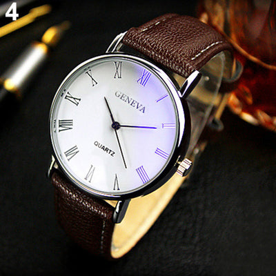 Reloj de Negocios Azul Hombre Cuarzo Estilo Romano - Image 6