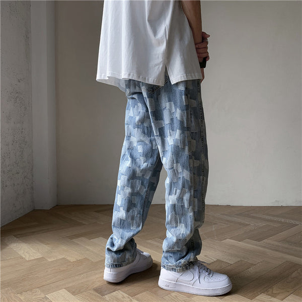 Jeans Rectos Holgados Estilo Hong Kong para Hombre
