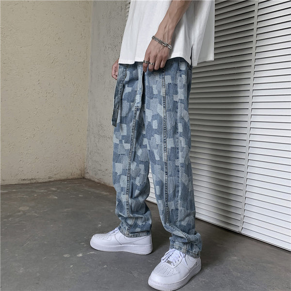 Jeans Rectos Holgados Estilo Hong Kong para Hombre