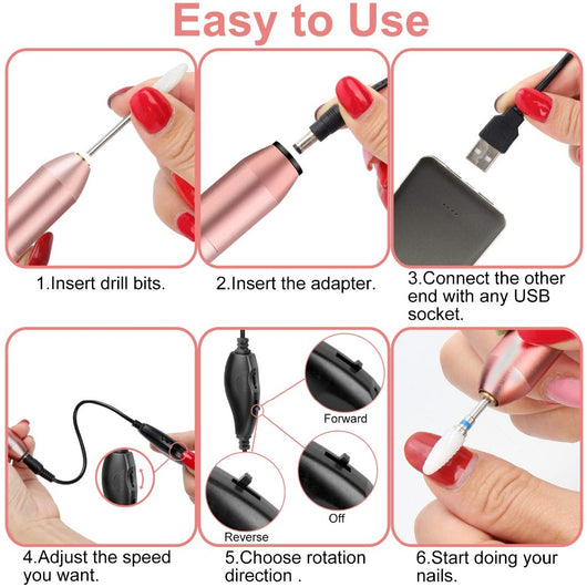 Pluma Pulidora de Uñas Eléctrica Compacta con Velocidad Ajustable - Image 4