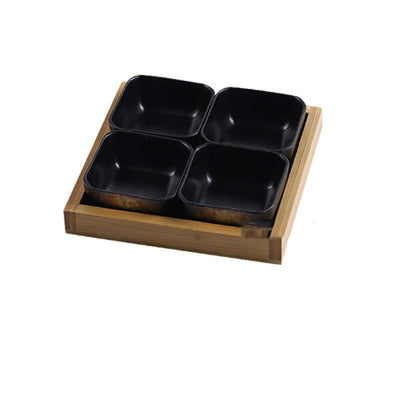 Juego de Platos de Cerámica Estilo Japonés con Bandeja de Bambú - Image 6