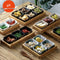 Juego de Platos de Cerámica Estilo Japonés con Bandeja de Bambú