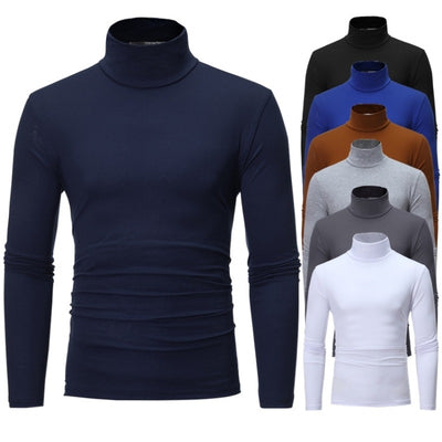Camiseta Ajustada de Cuello Alto Manga Larga para Hombre