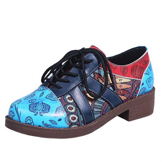 Zapatos Brogue Retro para Mujer con Punta Redonda y Cordones - Image 9