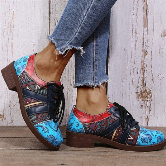 Zapatos Brogue Retro para Mujer con Punta Redonda y Cordones - Image 2