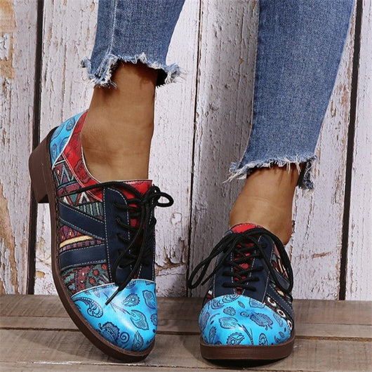 Zapatos Brogue Retro para Mujer con Punta Redonda y Cordones - Image 3