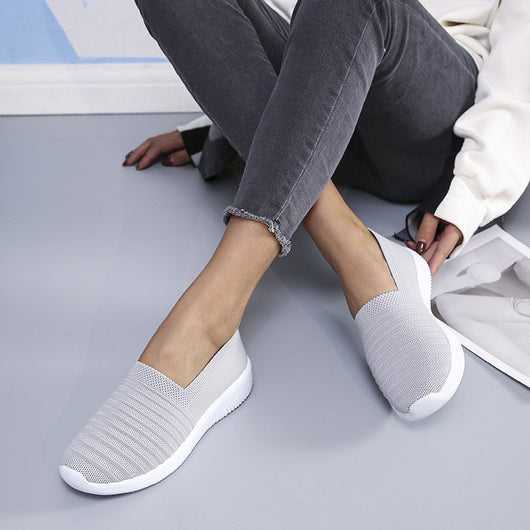 Zapatillas Cómodas de Tejido Volador Estilo Coreano - Zapatos sin Cordones para Mujer - Image 10