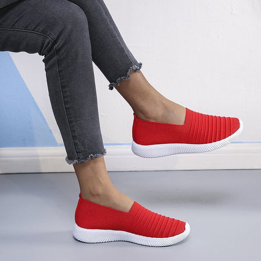 Zapatillas Cómodas de Tejido Volador Estilo Coreano - Zapatos sin Cordones para Mujer - Image 4