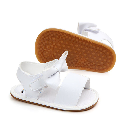 Sandalias para Bebé con Moño - Zapatos de Cuero PU Suave
