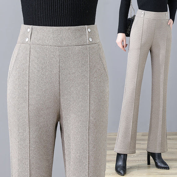 Calças Casuais Slim Fit Soltas que Alongam a Silhueta