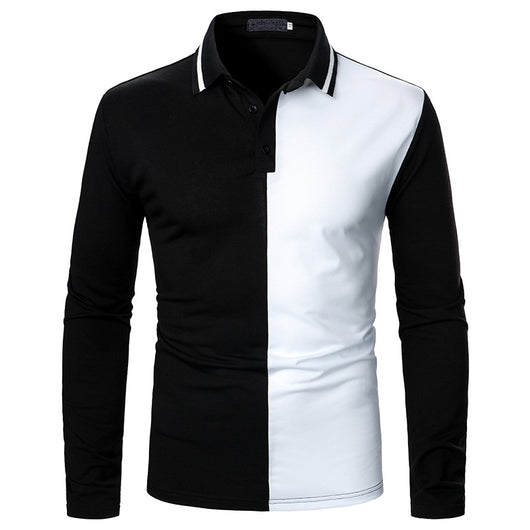Camisa Polo Manga Larga Hombre con Costuras Bicolor - Image 7