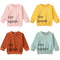 Suéter Casual Cuello Redondo con Letras - Estilo Europeo y Coreano