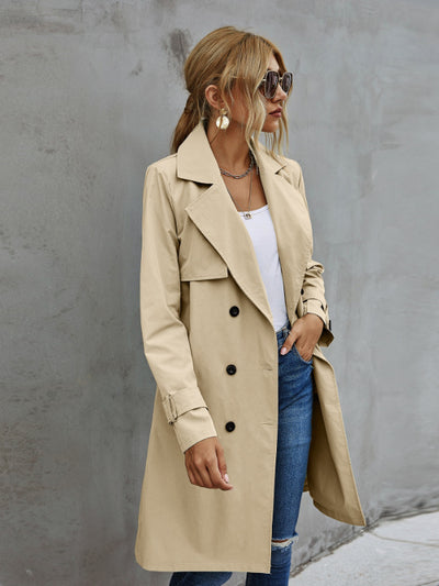 Gabardina Coreana con Cinturón para Mujer Moderna