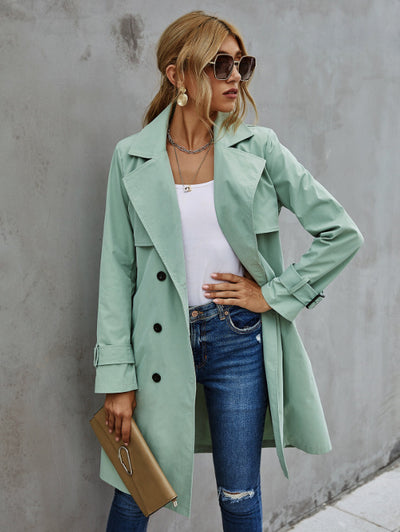 Gabardina Coreana con Cinturón para Mujer Moderna - Image 2