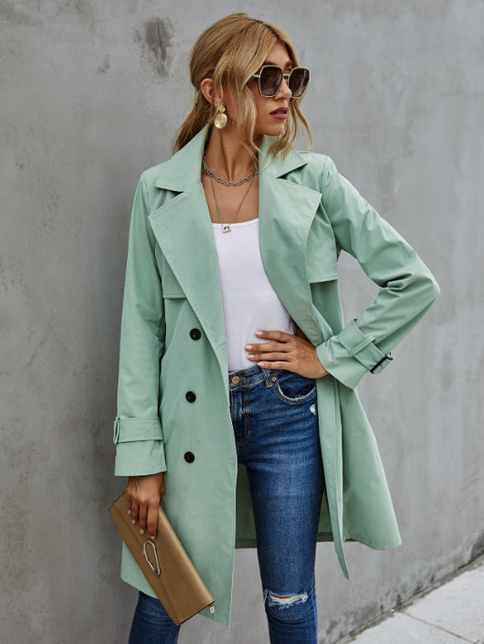 Gabardina Coreana con Cinturón para Mujer Moderna - Image 2