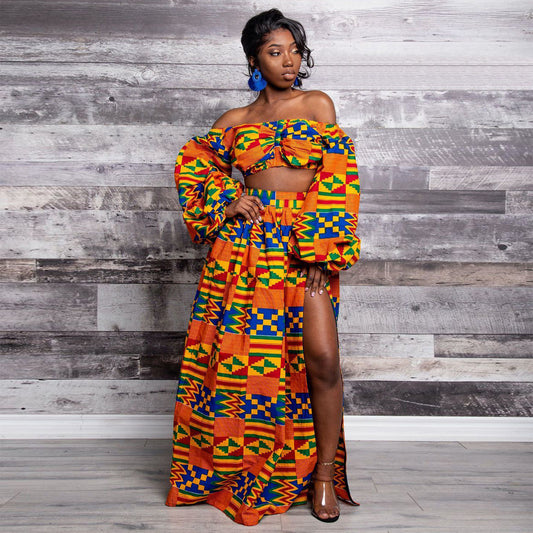 Falda Estampada con Diseño Africano