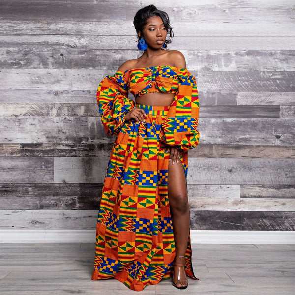 Falda Estampada con Diseño Africano