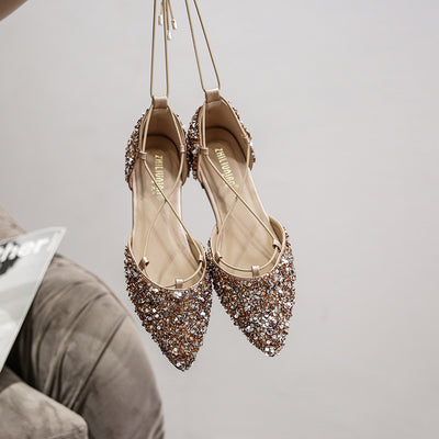 Zapato de Tacón con Tiras Cruzadas y Cristales Brillantes - Image 11