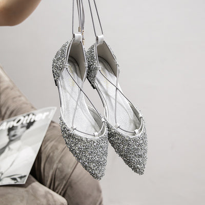 Zapato de Tacón con Tiras Cruzadas y Cristales Brillantes - Image 6