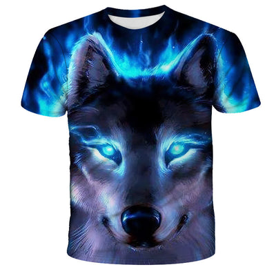 Playera Suelta Unisex con Estampado Digital 3D Lobo Totem - Image 2