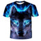 Playera Suelta Unisex con Estampado Digital 3D Lobo Totem