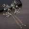 Tocado Nupcial con Aretes de Flores y Flecos Largos