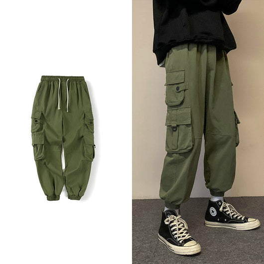 Pantalones Casuales Hombre Primavera Estilo Hong Kong Bolsillos Amplios Corte Recto Tendencia Coreana - Image 10