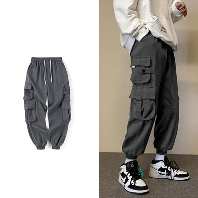 Pantalones Casuales Hombre Primavera Estilo Hong Kong Bolsillos Amplios Corte Recto Tendencia Coreana - Image 9