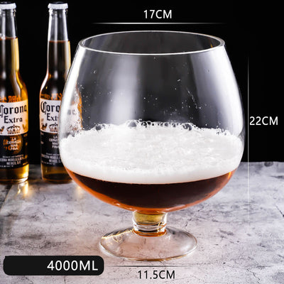 Jarra de Cerveza Grande de Vidrio de Alta Capacidad