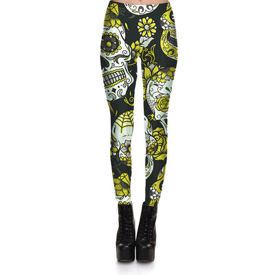 Pantalones Cortos Estampados con Calaveras Multicolor para Mujer - Image 10