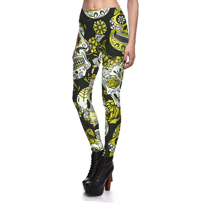 Pantalones Cortos Estampados con Calaveras Multicolor para Mujer - Image 14