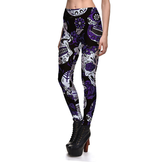 Pantalones Cortos Estampados con Calaveras Multicolor para Mujer - Image 12