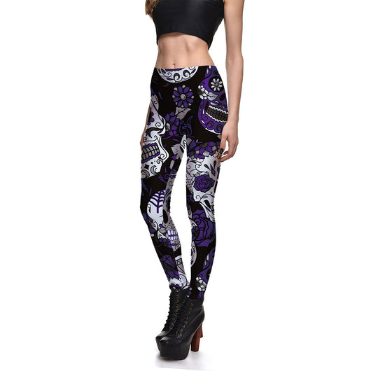Pantalones Cortos Estampados con Calaveras Multicolor para Mujer - Image 11