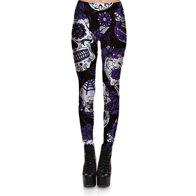 Pantalones Cortos Estampados con Calaveras Multicolor para Mujer - Image 15
