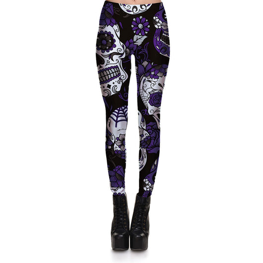 Pantalones Cortos Estampados con Calaveras Multicolor para Mujer - Image 15