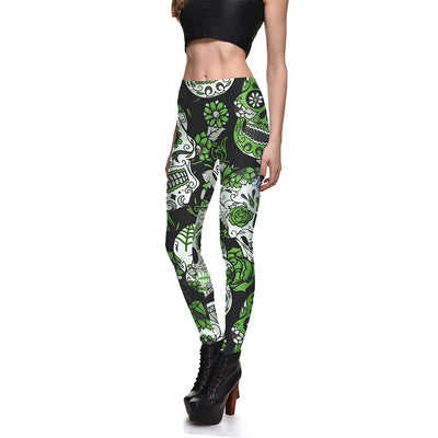 Pantalones Cortos Estampados con Calaveras Multicolor para Mujer - Image 19