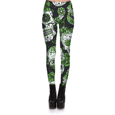 Pantalones Cortos Estampados con Calaveras Multicolor para Mujer - Image 18