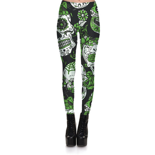 Pantalones Cortos Estampados con Calaveras Multicolor para Mujer - Image 18