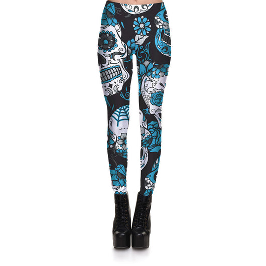Pantalones Cortos Estampados con Calaveras Multicolor para Mujer - Image 16