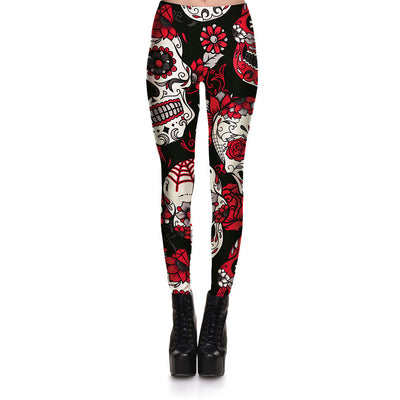 Pantalones Cortos Estampados con Calaveras Multicolor para Mujer - Image 21