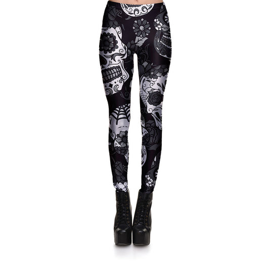 Pantalones Cortos Estampados con Calaveras Multicolor para Mujer - Image 22