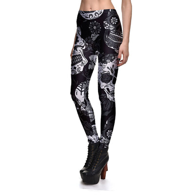 Pantalones Cortos Estampados con Calaveras Multicolor para Mujer - Image 25
