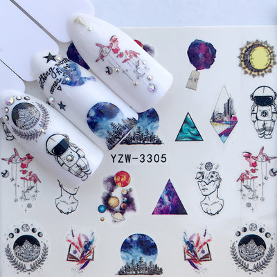 Stickers de Uñas Navideños Jirafa Cósmica Lavanda para Niños - Image 6