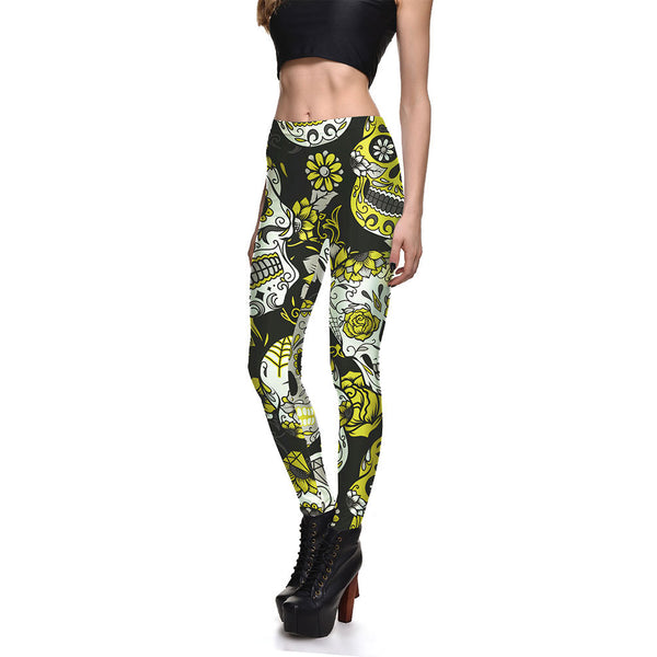 Pantalones Cortos Estampados con Calaveras Multicolor para Mujer
